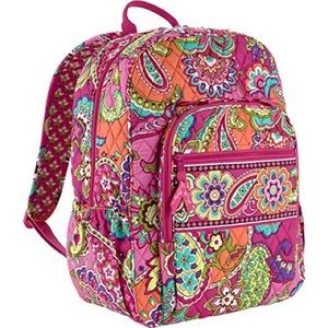 Vera Bradley Pink Paisely Campus Tech Backpack
